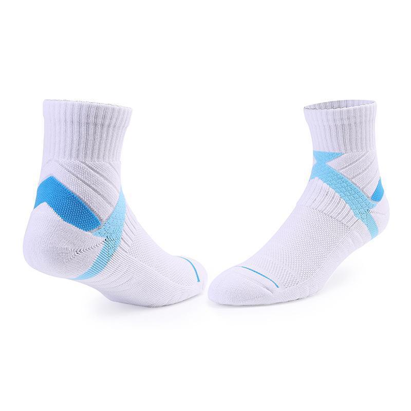 靴下 男性用 スポーツ ソックス 厚手 吸汗性 滑り止め バスケットボール ランニング トレーニング オールシーズン 白 青 黒