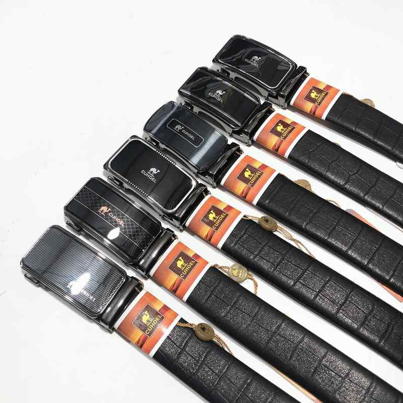 ベルト 男性用 牛革 ビジネス オートロック 竹節柄 梅花紋 混色花紋 通勤(x2)