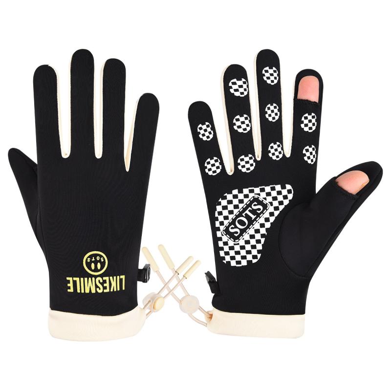 手袋 レディース 秋冬 防寒 スマートフォン対応 指なし 手袋 防風 グローブ アウトドア スポーツ 自転車 バイク 運転(x2)