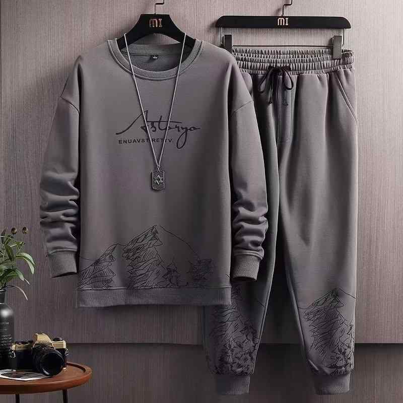 LINEAR shopのメンズ ジャージ 上下セット 男性用 スウェット 運動着 スポーツウェア 部屋着 長袖 Tシャツ ロングパンツ 綿混紡 グレー ブラック ホワイト｜アングル2