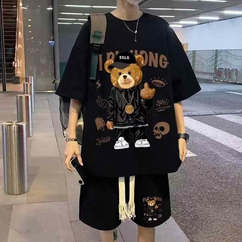 Tシャツ メンズ 夏用 半袖 短パン ハーフパンツ スポーツウェア 上下セット 薄手 綿混紡 普段使い 部屋着 運動着 ブラック ホワイト グレー ブルー M L XL 2XL 3XL 4XL 5XL