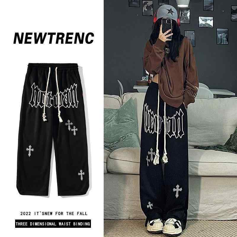 パンツ 男性用 秋冬 裏起毛 クロス発泡プリント 伸縮性 ストレート ワイドレッグ カジュアルパンツ ロングパンツ
