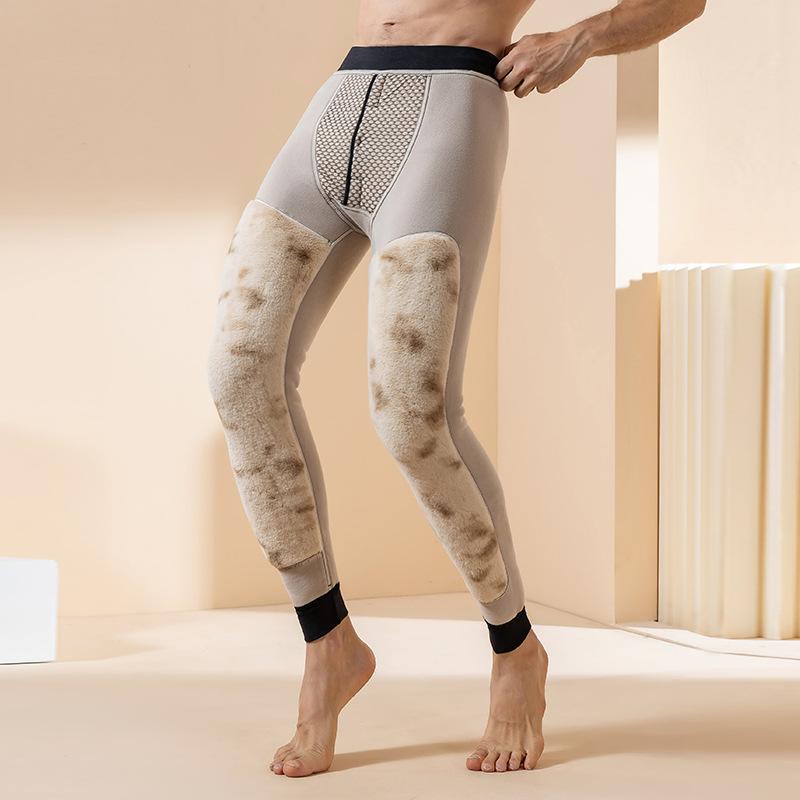 パンツ 男性用 防寒 保温 高腰 裏起毛 あったか インナー ズボン下 スラックス ルームウェア 部屋着 ゆったり 大きいサイズ ブラック