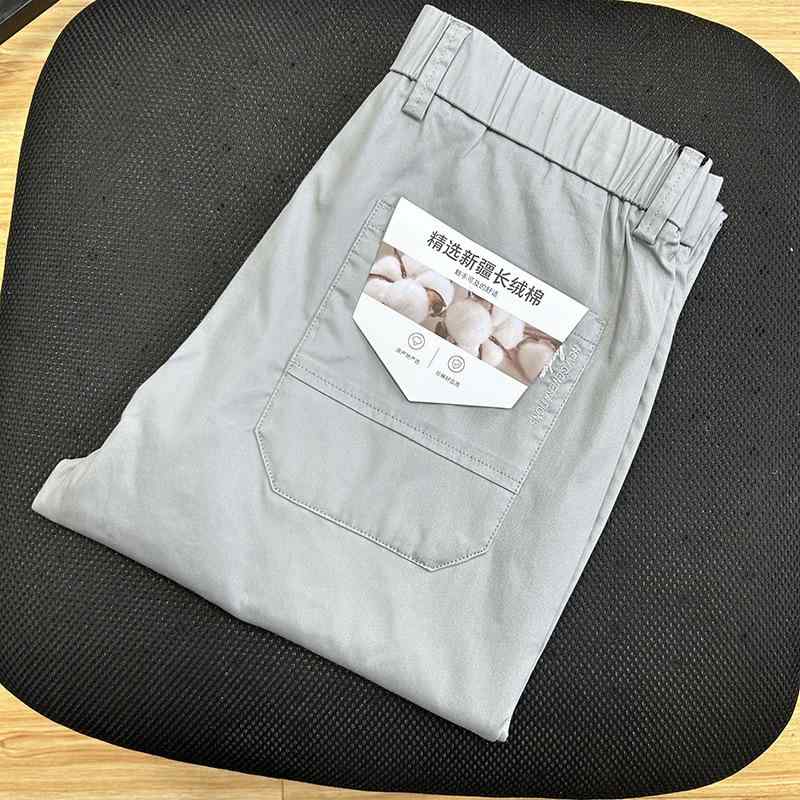 パンツ 男性用 紳士 ズボン カジュアルパンツ ストレート 薄手 伸縮性 ポリエステル 普段使い(x5)(4)