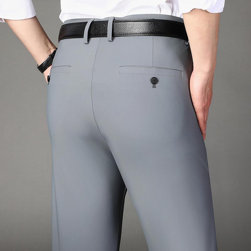 Other - パンツ 男性用 ズボン スラックス ビジネス カジュアル 高弾性 ポリエステル 直筒 薄手 ブラック ネイビー グレー