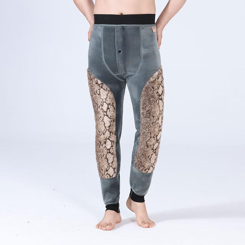 メンズ レギンス スパッツ ウール混紡 厚手 防寒 あったか インナー 黒 ブラック グレー