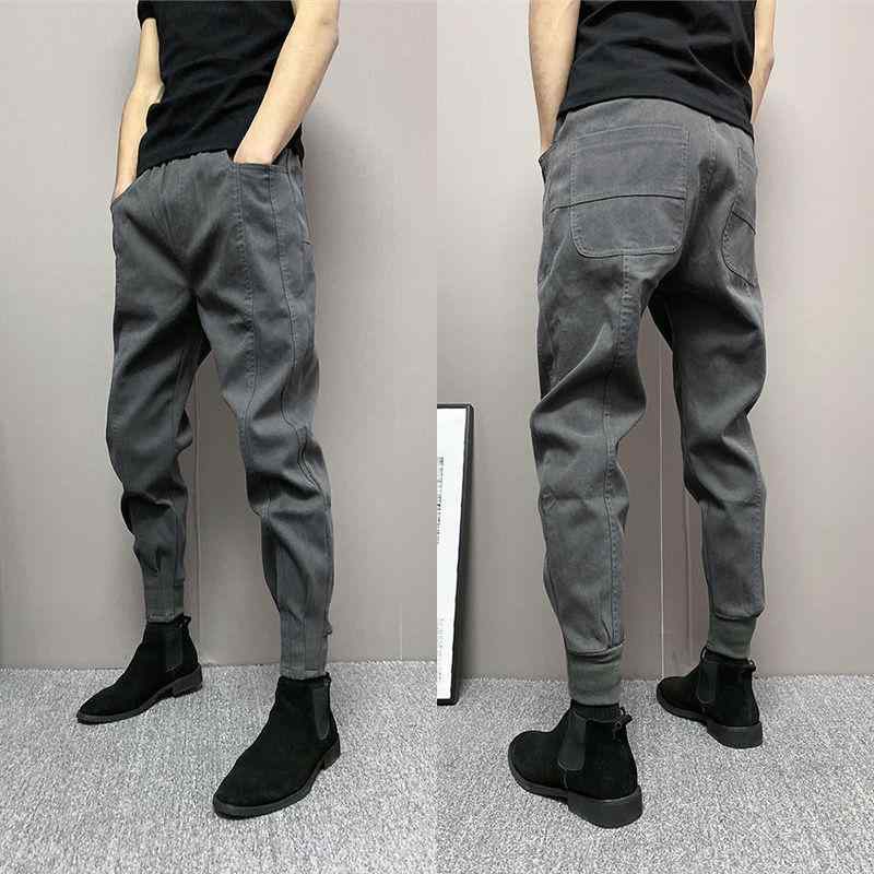 パンツ 男性用 ハーレムパンツ カーゴパンツ スリム テーパードパンツ アンクルパンツ ミドルエイジ 接触冷感 伸縮性 ブラック グレー