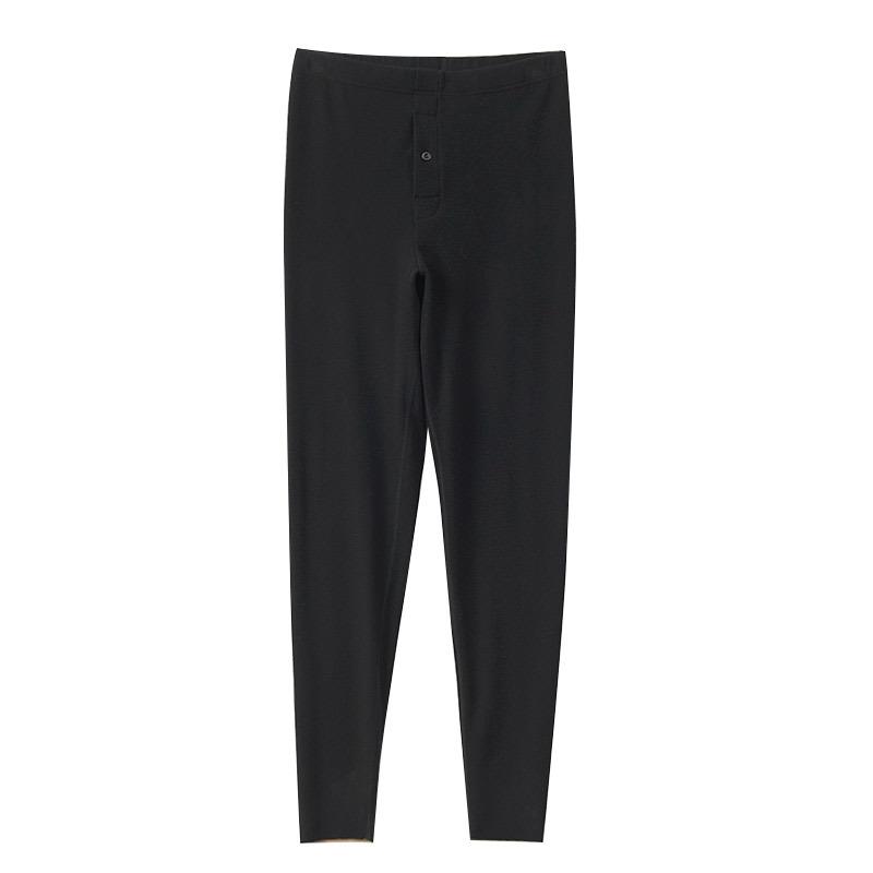 メンズ タイツ レギンス 男性用 無縫製 無地 アクリル 保温 秋冬 厚手 暖か インナー ズボン下 青 紺 黒