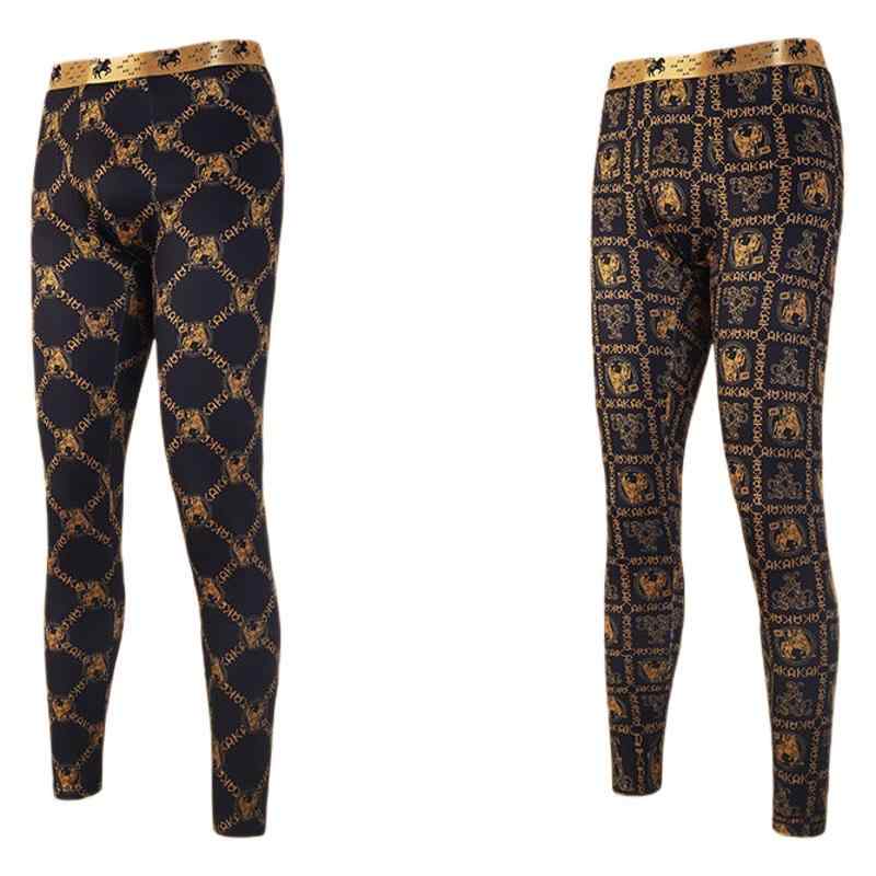 ボトムス メンズ 男性用 秋用 裏起毛 あったか インナー タイツ レギンス スパッツ ズボン下 中厚手 ストレッチ 伸縮性 吸湿 保温 プリント柄(x3)