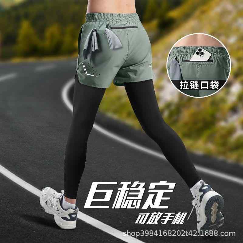 ランニングパンツ 男性用 スポーツパンツ スマートフォン収納 春夏 吸湿速乾 マラソン トレーニング 9分丈 ポリエステル 軍緑 黒 水色 S M L XL 2XL 3XL 4XL 5XL