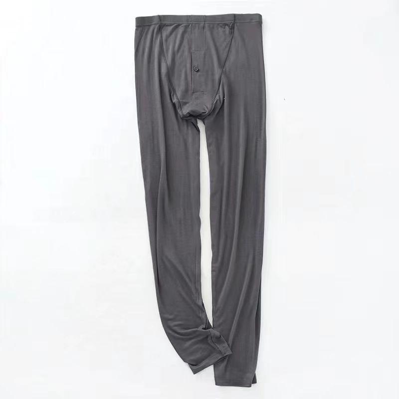 メンズ 秋用インナー あったか肌着 レギンス モダール 無地 薄手 保温 快適 伸縮性 ストレッチ 黒 ブラック グレー 紺 ネイビー