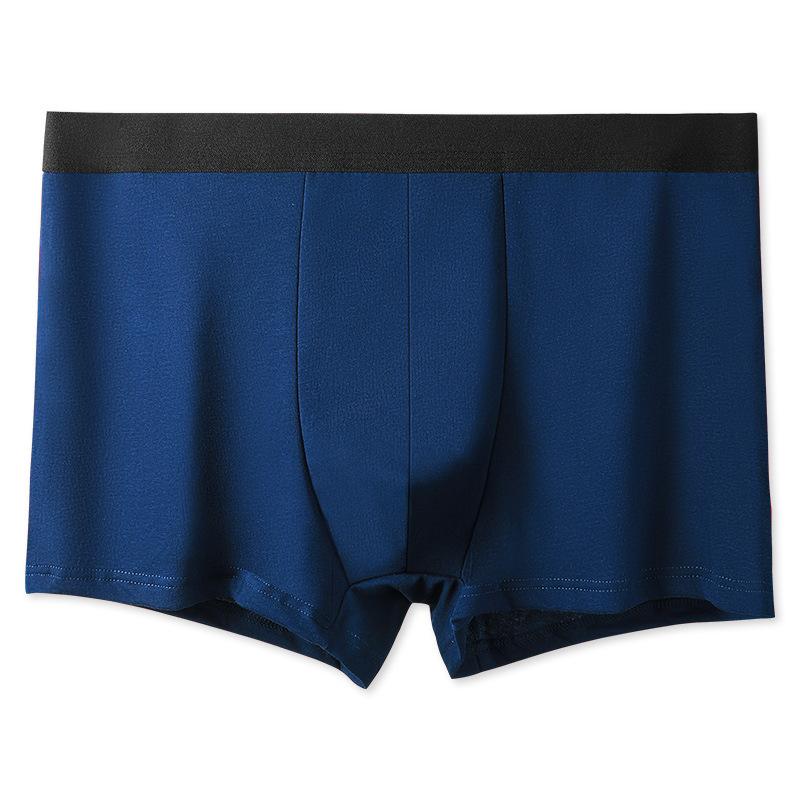 メンズ インナー 男性用 下着 トランクス パンツ 綿 コットン 中ウェスト 4枚セット 黒 ブラック 紺 ネイビー グレー 通気性(4.0)
