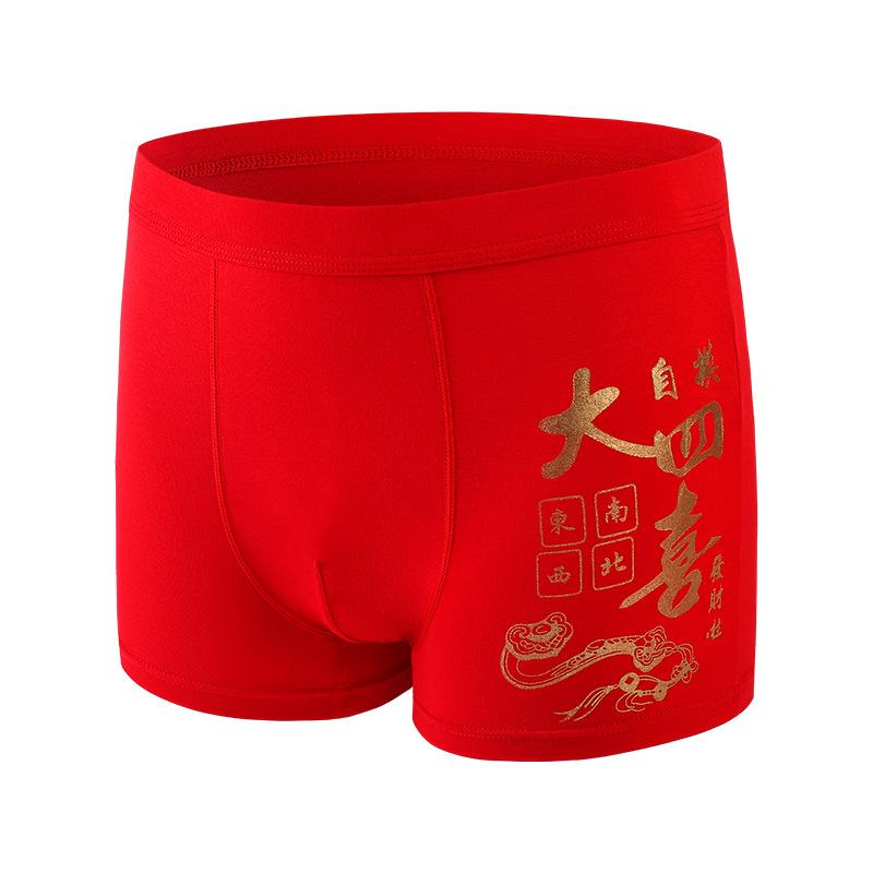 パンツ 男性用 モダール U凸 立体構造 通気性 赤 L XL XXL XXXL