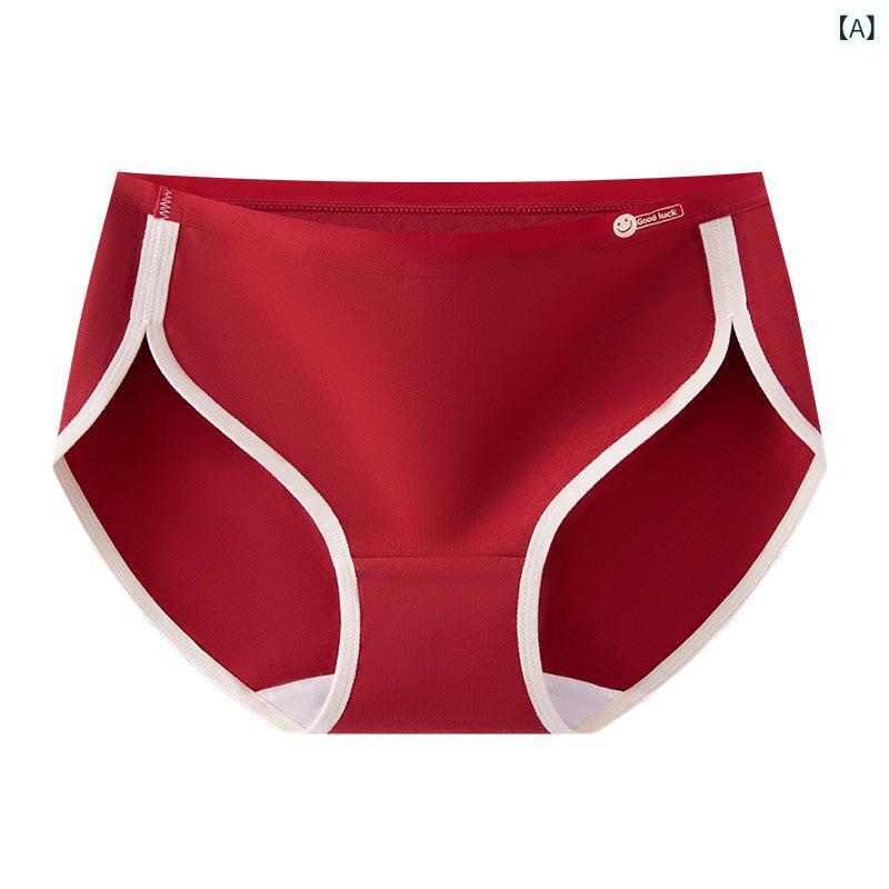 パンツ レディース 女性用 赤 ショーツ 下着 コットン 通気性 防ダニ M L XL オールシーズン 普段使い(x3)