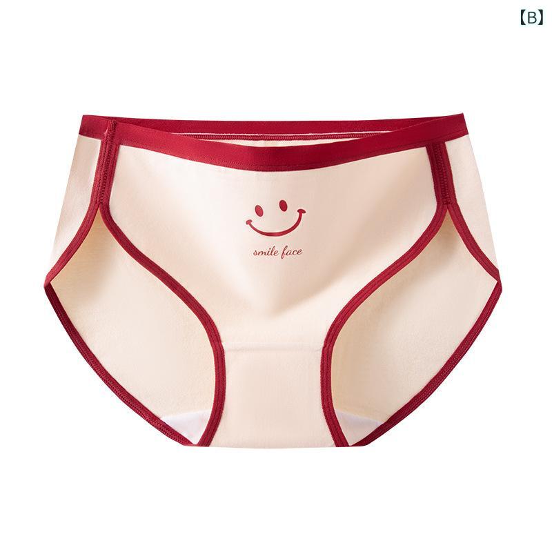 パンツ レディース 女性用 赤 ショーツ 下着 コットン 通気性 防ダニ M L XL オールシーズン 普段使い(x3)