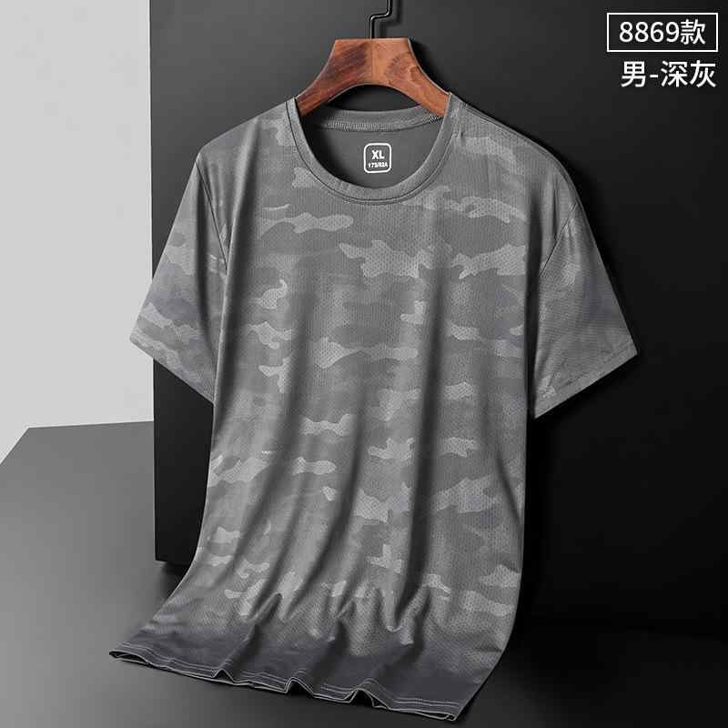 Tシャツ メンズ 男性用 スポーツウェア 半袖Tシャツ 吸湿速乾 迷彩柄 ラウンドネック 薄手 ポリエステル トップス 運動着 ブラック ブルー オレンジ グレー ネイビー グリーン ピンク(4.0)