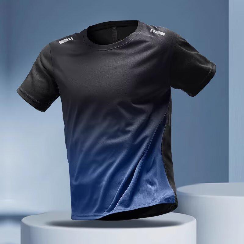 Tシャツ メンズ 男性用 スポーツウェア 半袖 接触冷感 吸湿速乾 トレーニング ランニング 普段使い トップス グレー 青 緑