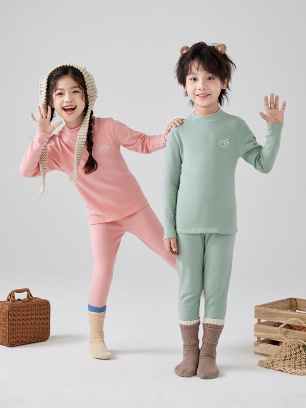 子供服 キッズ パジャマ 上下セット 中厚手 インナーシャツ パンツ 綿 あったか 秋冬 男女兼用 部屋着 ルームウェア 100cm 110cm 120cm 130cm 140cm