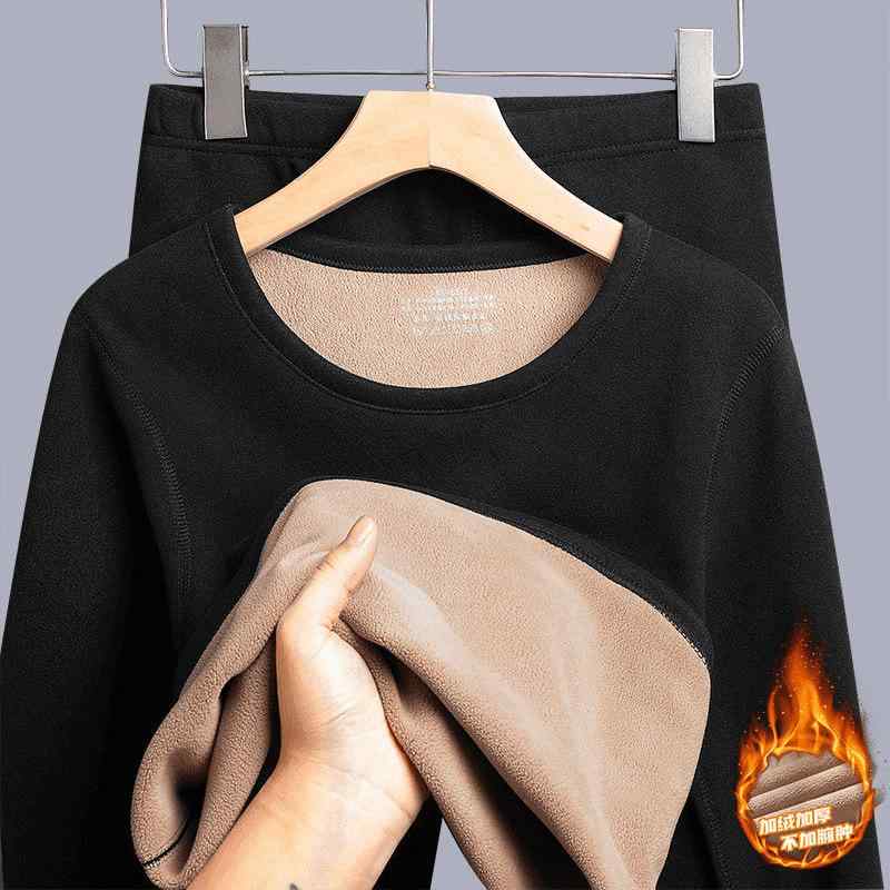 インナー レディース メンズ 裏起毛 あったかインナー 上下セット 男女兼用 ラウンドネック 防寒 厚手 ポリエステル ダークグレー ブルー ブラック ライトグレー ワインレッド パープル