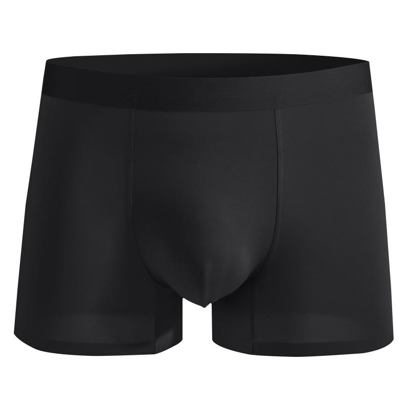 メンズ ボクサーパンツ 男性用 一体型 接触冷感 シームレス インナー アンダーウェア ポリエステル 吸湿速乾 通気性 無地 春夏秋冬 ライトブルー ピンク ブラック ブラウン カーキ ダークブルー パープル L XL XXL XXXL XXXXL