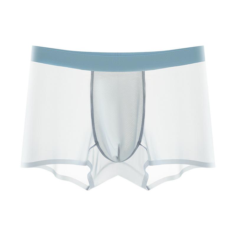 Men'S Underwear - メンズ 下着 男性用 ボクサーパンツ 接触冷感 インナー パンツ 吸湿速乾 防臭 無縫製 薄型 軽量 伸縮性 蒸れにくい スタンダード U字型 浅緑 グレー グレー ブルー グリーン