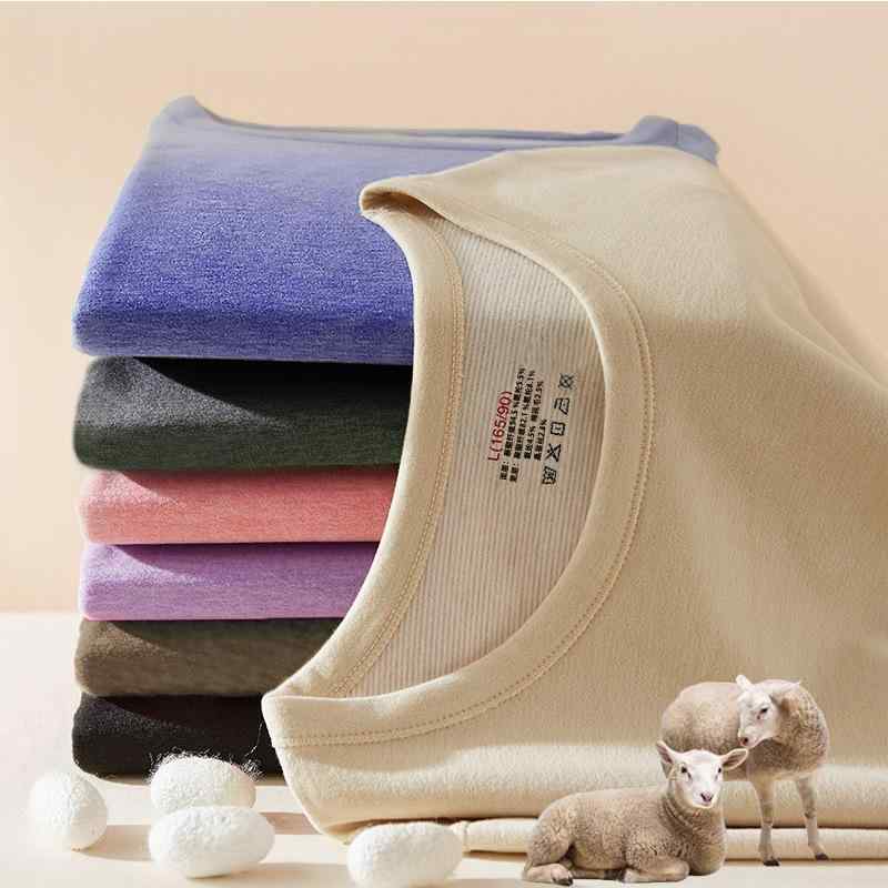 インナー レディース メンズ 羊毛 混紡 防寒 あったか インナー 上下セット 肌着 カットソー 長袖 Tシャツ 長ズボン パジャマ ルームウェア 部屋着 秋冬面料名称: 羊绒主面料成分: 羊绒功能: 保暖适用性别: 中性/男女均可图案: 纯色上衣款式: 肌底衣/可外穿/打底衫是否无缝: 否领口形状: 圆领层数: 双层颜色: 男士-黒羊绒蚕丝保暖套装,男士-深グレー羊绒蚕丝保暖套装,男士-藏青羊绒蚕丝保暖套装,男士-咖色羊绒蚕丝保暖套装,女士-黒羊绒蚕丝保暖套装,女士-ピンク羊绒蚕丝保暖套装,女士-紫色羊绒蚕丝保暖套装,女士-肤色羊绒蚕丝保暖套装尺码: L,XL,XXL,XXXL,4XL,M面料厚薄（克重）: 适中(181-200g/平米)是否贴片: 否主面料成分含量: 30%以下是否加绒: 是裤长: 长裤袖长: 长袖