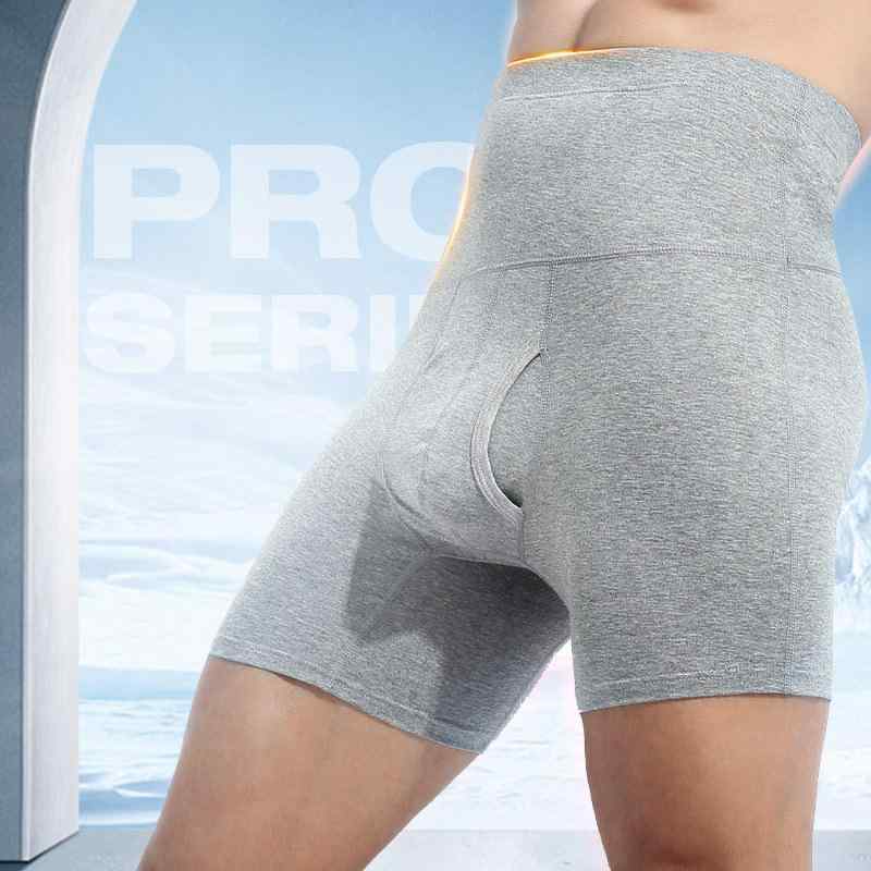 パンツ メンズ 男性用 綿 高腰 収腹 大きいサイズ ゆったりサイズ 防磨耗 レッグウォーマー 保温 スポーツ トランクス ブラック ネイビー グレー 秋冬