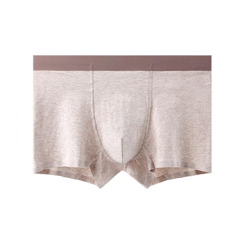 パンツ 男性用 綿混 中腰 平角 接触冷感 通気 メンズ インナー L XL 2XL 3XL 無地 春夏秋冬 部屋着 普段使い ブルー グレー パープル ベージュ