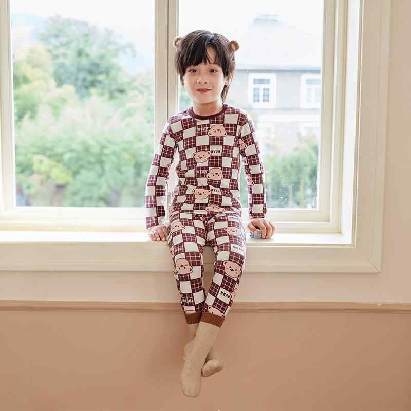 子供用パジャマ 長袖 トップス ボトムス 上下セット 綿 秋冬 吸湿性 通気性 かわいい 熊柄 車柄 イチゴ柄 恐竜柄 花柄 カートゥーン 100cm 110cm 120cm 130cm 140cm 150cm 160cm 170cm(x2)