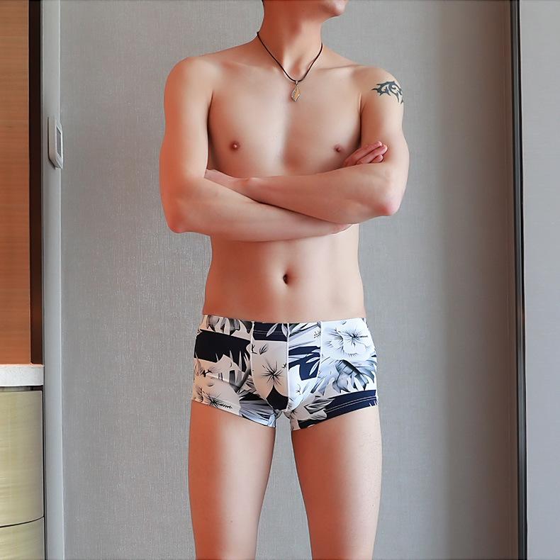 Rakuten - メンズ ボクサーパンツ 男性用 接触冷感 インナー アンダーウェア 吸湿 速乾 通気性 ローライズ スポーティ 平角 迷彩柄 春夏(x2)