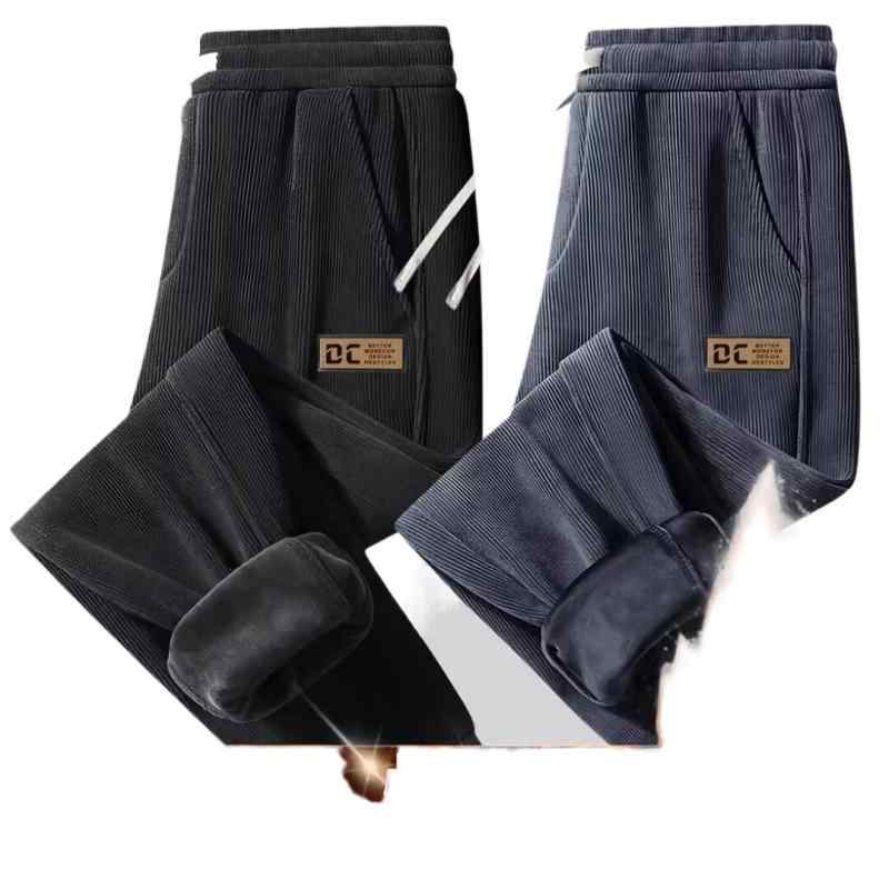 パンツ 男性用 コーデュロイ 秋冬 暖パン ゆったり 細見え 裾絞り スウェットパンツ ズボン 大きいサイズ グレー 黒 リラックスパンツ イージーパンツ ルームウェア 普段使い