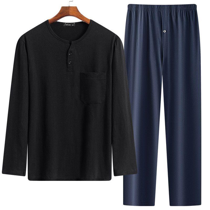 Rakuten - セットアップ メンズ 男性用 コットン Vネック 長袖Tシャツ ストレートパンツ 部屋着 リラックスウェア スポーツ カジュアル 普段使い