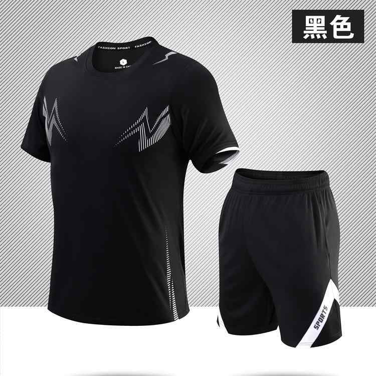 メンズ スポーツウェア 上下セット 半袖 Tシャツ ハーフパンツ 運動着 トレーニングウェア ランニング ジョギング 吸湿速乾 ポリエステル ブラック ホワイト ブルー レッド グリーン グレー