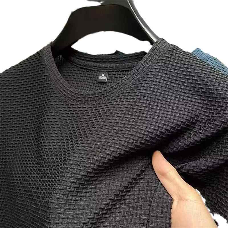 Tシャツ メンズ 男性用 半袖 格子柄 接触冷感 ポリエステル トップス カットソー 普段使い 部屋着 アウトドア 墨緑 霧藍 杏色 深灰 黒 白・カテゴリ: Tシャツ・スタイル: スポーツカジュアル・素材: ポリエステル・柄: 格子・ネックライン: クルーネック・袖丈: 半袖・フィット: レギュラー・・対象: 若者・色: 墨緑+霧青, 墨緑+杏色, 墨緑+濃いグレー, 墨緑+黒, 墨緑+白, 霧青+杏色, 霧青+濃いグレー, 霧青+黒, 霧青+白, 濃いグレー+杏色, 濃いグレー+黒, 濃いグレー+白, 杏色+黒, 杏色+白, 黒+白, 墨緑+墨緑, 霧青+霧青, 杏色+杏色, 濃いグレー+濃いグレー, 黒+黒, 白+白, 墨緑（単品）, 霧青（単品）, 杏色（単品）, 濃いグレー（単品）, 黒（単品）, 白（単品）・サイズ: M, L, XL, 2XL, 3XL, 4XL, 5XL・重さ: 180～250g・対象年齢: 成人・対象性別: 男性・袖のタイプ: レギュラー