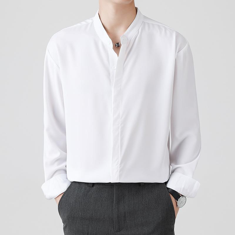シャツ メンズ 男性用 長袖 立襟 白シャツ ビジネス トップス フォーマル 無地 S M L XL 2XL 3XL・カテゴリ: シャツ・・・袖丈: 長袖・柄: -・ネックライン: スタンドカラー・・対象: ・フィット: スリム・カラー: ブラック, ホワイト・サイズ: S, M, L, XL, 2XL, 3XL・性別: 男