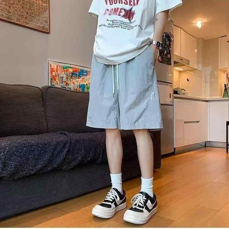 ハーフパンツ メンズ 男性用 メッシュ 速乾性 薄手 ビーチパンツ ゆったり リラックス バスケ スポーツ 5分丈パンツ ポリエステル ブラック パープル グレー