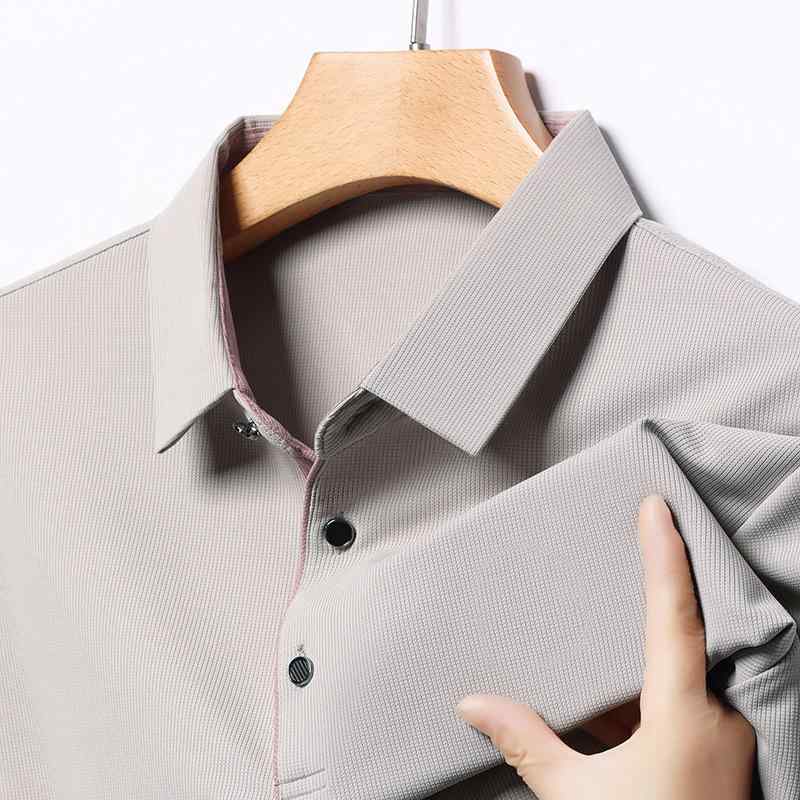 ポロシャツ 男性用 半袖 Tシャツ 夏 薄手 接触冷感 無地 襟付き トップス 涼しい 快適 通気性 ウォッシャブル 普段使い 部屋着 リラッ..