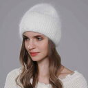 ニット帽 レディース アンゴラ ウサギ毛 イヤーマフ付き 防寒 帽子 ブラック ホワイト ベージュ グレー ピンク ブラウン グリーン パープル カジュアル 普段使い(4)