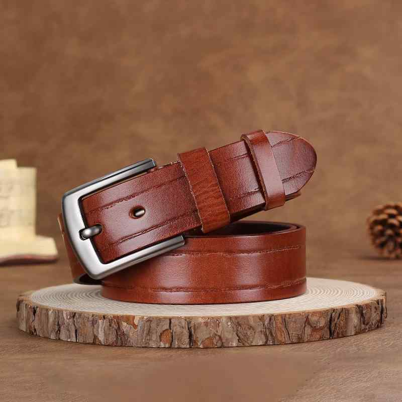 Other - ベルト 男性用 牛革 レザー レトロ 針 バックル ウエスト デニム ジーンズ 普段使い 幅広 ブラック ブラウン コーヒー色 105cm 110cm 115cm 120cm 125cm(x2)