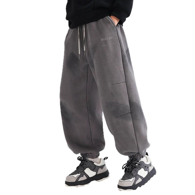 キッズ 男の子 裏起毛 パンツ 子供服 ズボン 厚手 あったか 普段着 レジャー スポーツ 伸縮性 ポリエステル 冬 深グレー ブラック 120cm 130cm 140cm 150cm 160cm 170cm