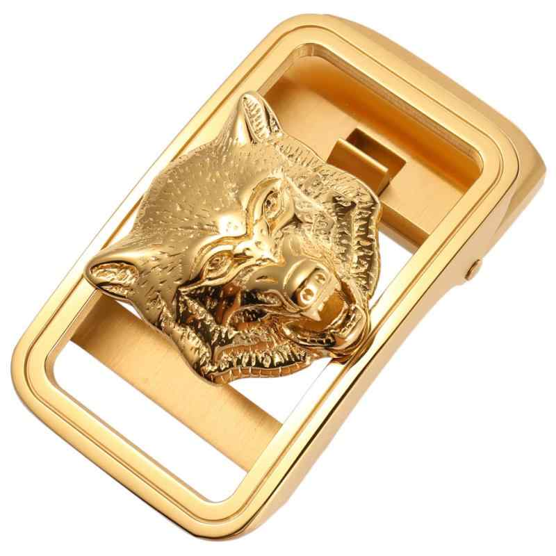 ベルト メンズ 男性用 ステンレス 自動バックル ウエストバンド シルバー ゴールド(x2)