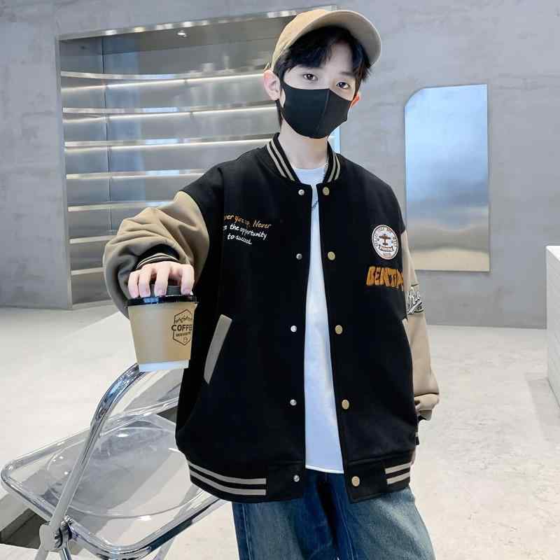 子供服 男の子 秋冬用 ベースボールジャケット 中綿 防寒 アウター ボーイズ 幼児 小学生 普段着 スポ..