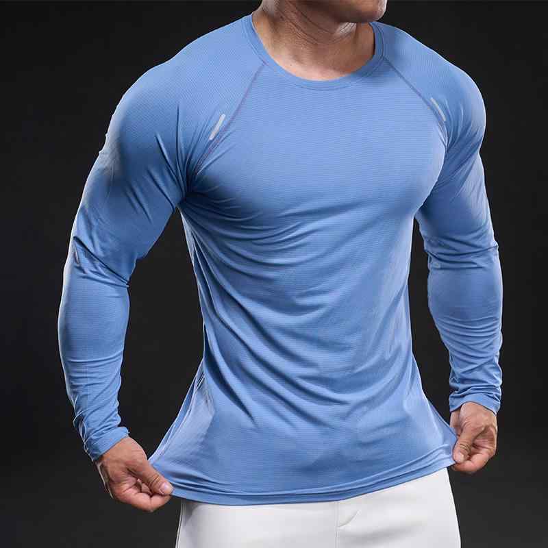 Tシャツ メンズ 男性用 速乾 接触冷感 長袖 スポーツウェア 伸縮性 立襟 カットソー トップス 普段使い 部屋着 アウトドア 運動 登山 春夏 秋冬 ポリエステル ブラック ピンク系 ブルー系 グリーン系