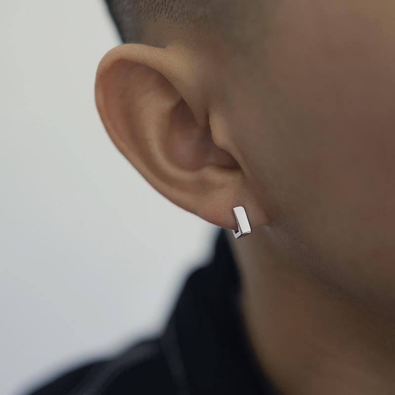 ピアス メンズ シルバー 男性用 イヤーカフ イヤリング 小さめ 挟む 花柄 個性派