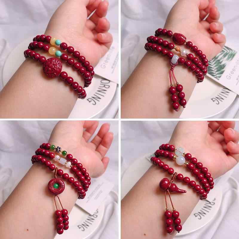 ブレスレット レディース メンズ 紫金砂 108粒 念珠 数珠 石 パワーストーン 福袋 キツネ 狐 6mm 8mm アクセサリー パーツ