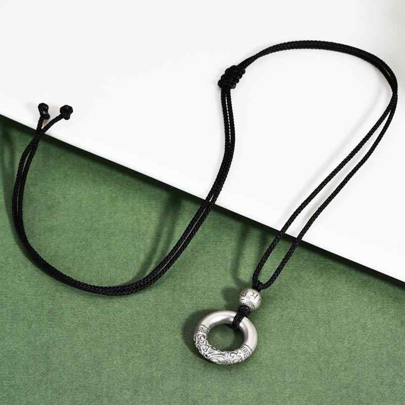 楽天LINEAR shopネックレス メンズ 男性用 シルバー999 祥雲柄 幾何学模様 ペンダント レトロ エスニック アミュレット お守り