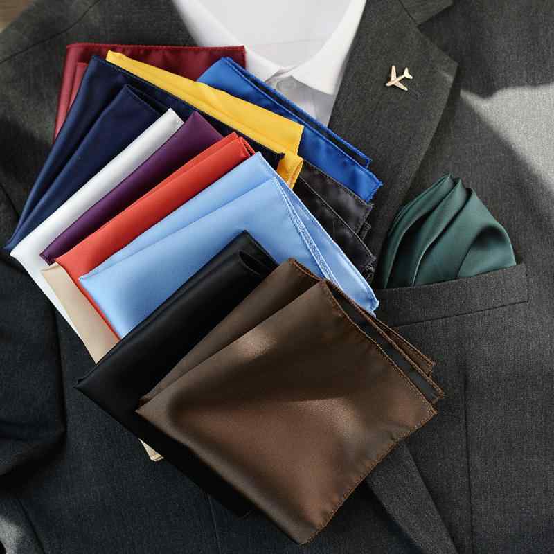 ポケットチーフ 男性用 ポリエステル 無地 光沢 フォーマル ハンカチーフ スーツ パーティー 結婚式 披露宴 紳士 23cm