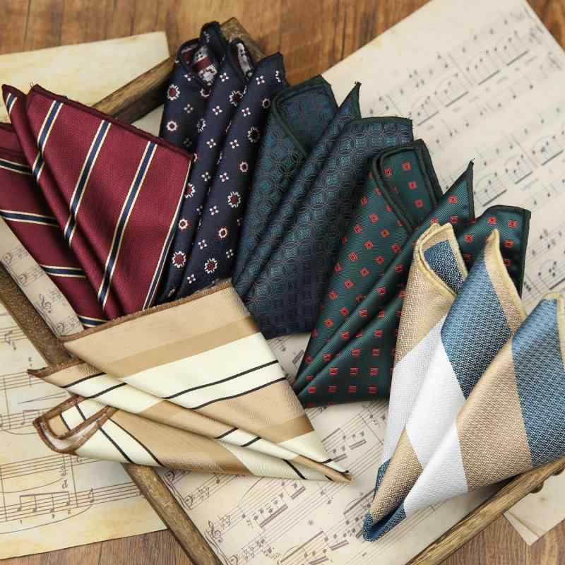 ポケットチーフ 男性用 ハンカチ レトロ 花柄 ストライプ ポリエステル スーツ フォーマル ウェディング パーティー おしゃれ