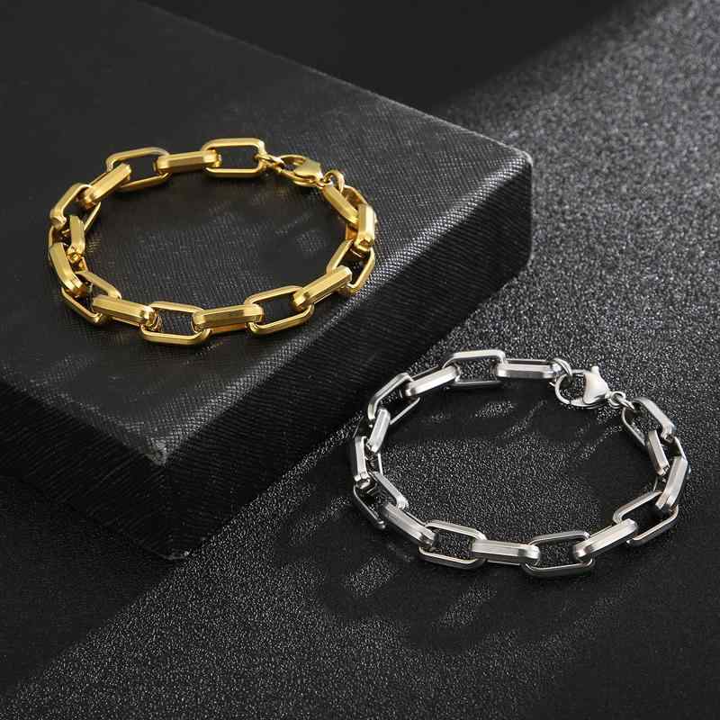 ブレスレット 男性用 チタン鋼 菱形 幾何学模様 手作り 個性的 ストリートスタイル アクセサリー 豪華 鋼色 ゴールド