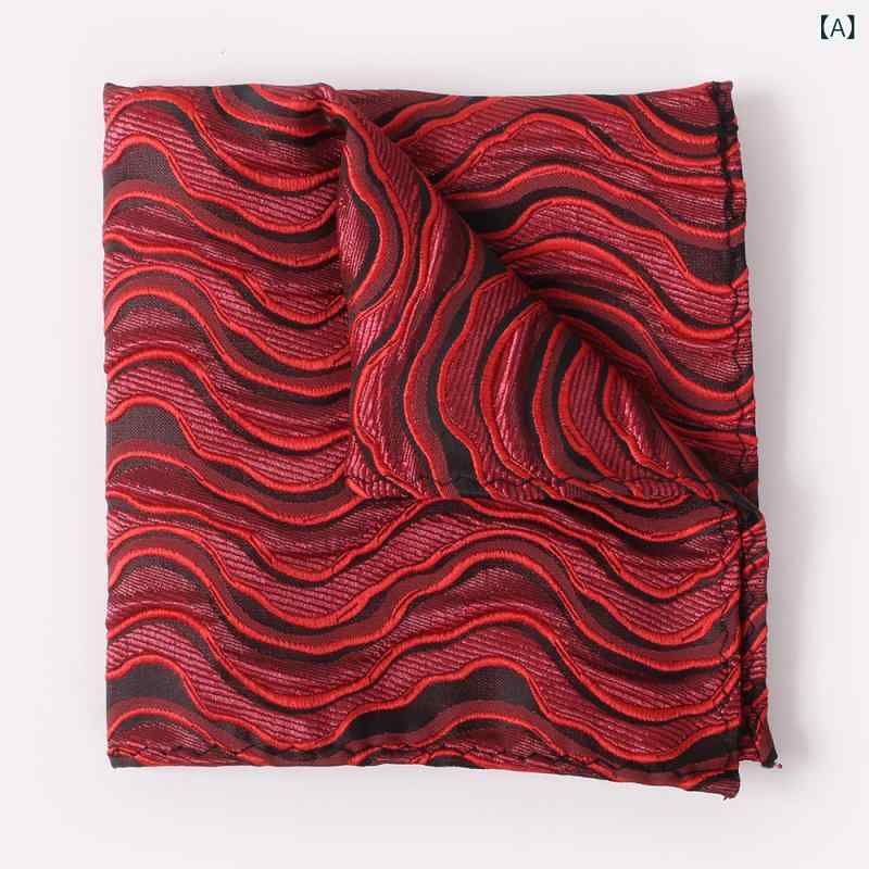 ポケットチーフ 男性用 ペイズリー柄 ジャカード織 ハンカチ フォーマル ポリエステル ビジネス カジュアル 花柄